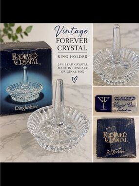 Clear Ring Holder - Clear Lead Crystal Jewelry Organizer